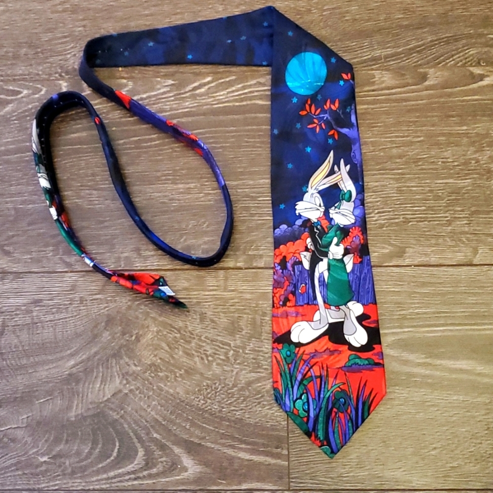 💙 RARE 💙 Vintage Leeds International Looney Tunes Bugs Bunny in Love Tie